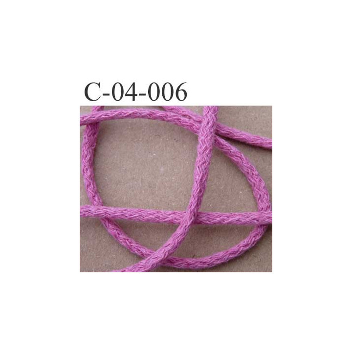 cordon ruban largeur diamètre 4 mm couleur rose le mètre
