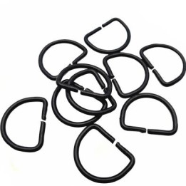 Le lot de 10 boucles étrier en métal couleur noir largeur intérieur 21 mm hauteur extérieur 21 mm largeur épaisseur 2 mm