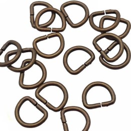 Le lot de 15 boucles étrier en métal couleur bronze vieilli largeur intérieur 10.2 mm hauteur ext 11.4 mm largeur épais 1.8 mm