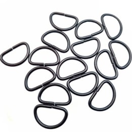 Le lot de 15 boucles étrier en métal couleur acier largeur intérieur 15 mm hauteur extérieur 12 mm épaisseur 1.6 mm