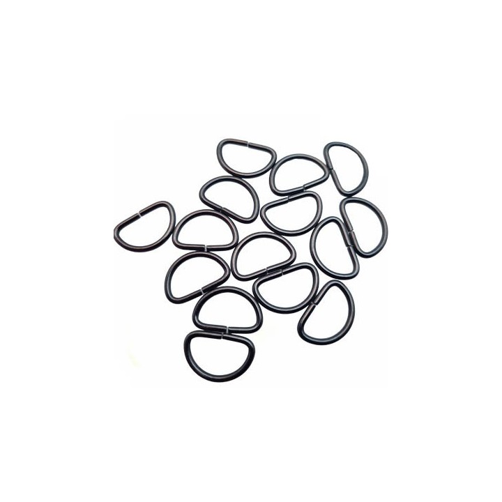 Le lot de 15 boucles étrier en métal couleur acier largeur intérieur 15 mm hauteur extérieur 12 mm épaisseur 1.6 mm