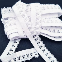 copy of élastique picot dentelle plat largeur 13 mm couleur blanc largeur de bande 6 mm largeur de dentelle boucle 7 mm très b