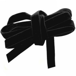 Le lot de 10 mètres galon ruban en velours couleur noir souple et doux largeur 9.5 mm