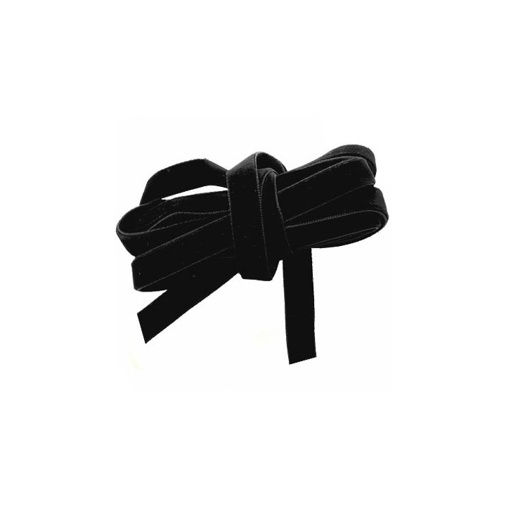Le lot de 10 mètres galon ruban en velours couleur noir souple et doux largeur 9.5 mm