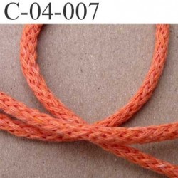 cordon ruban largeur diamètre 4 mm couleur orange le mètre