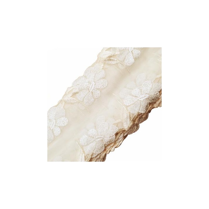 copy of Dentelle broderie 9 cm haut de gamme largeur 9 cm couleur naturel écru prix pour un mètre
