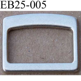 Boucle étrier rectangle en métal du nikel chromé argenté largeur extérieur 2.5 cm intérieur 2.1 cm hauteur 1.9 cm