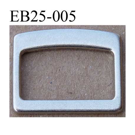 Boucle étrier rectangle en métal du nikel chromé argenté largeur extérieur 2.5 cm intérieur 2.1 cm hauteur 1.9 cm