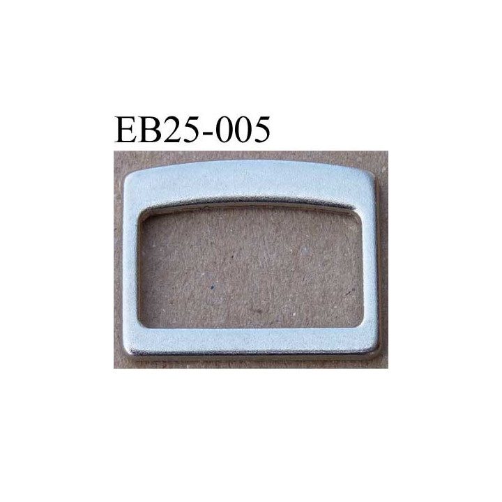 Boucle étrier rectangle en métal du nikel chromé argenté largeur extérieur 2.5 cm intérieur 2.1 cm hauteur 1.9 cm