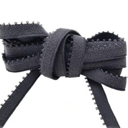 Lot de 10 mètres Elastique lingerie bande de 7 mm+ 2 mm de picot haut de gamme couleur gris foncé largeur 9 mm élasticité +100 %