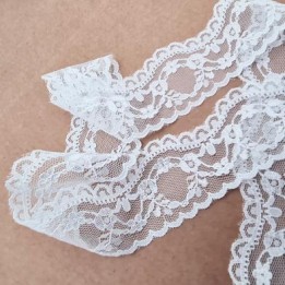 Lot de 10 mètres de dentelle synthétique blanche largeur 45 mm
