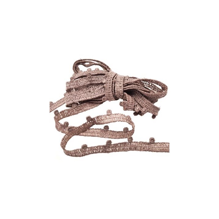 Le lot de 14 mètres de Galon 9.5 mm couleur beige marron clair  largeur de la bande 7 mm largeur du décor 2.5 mm