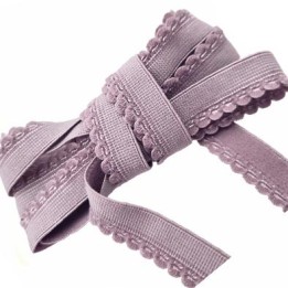 Le lot de 10 mètres d'élastique picot largeur 12 mm lingerie couleur lilas largeur de bande 9 mm picot 3 mm allongement + 100 %