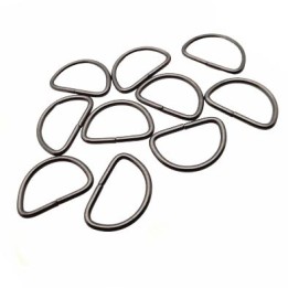 Lot de 10 pièces Boucle étrier largeur intérieur 20 mm en métal couleur acier largeur extérieur 2.5 cm idéal sangle de 20 mm