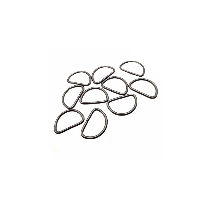 Lot de 10 pièces Boucle étrier largeur intérieur 20 mm en métal couleur acier largeur extérieur 2.5 cm idéal sangle de 20 mm