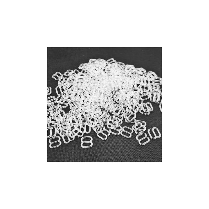 Le lot de 20 pièces  de réglette plastique transparent largeur intérieur 8 mm de réglage lingerie et soutien gorge hauteur 10 mm