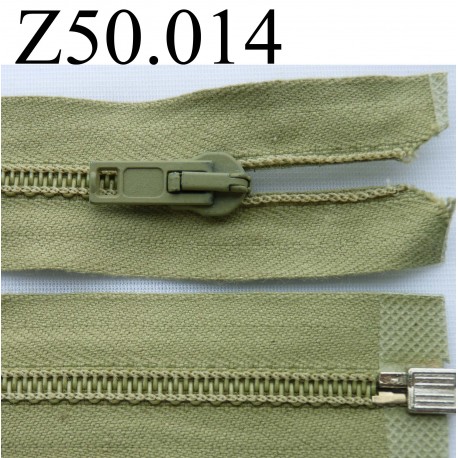 fermeture 50 cm vert kaki séparable zip nylon