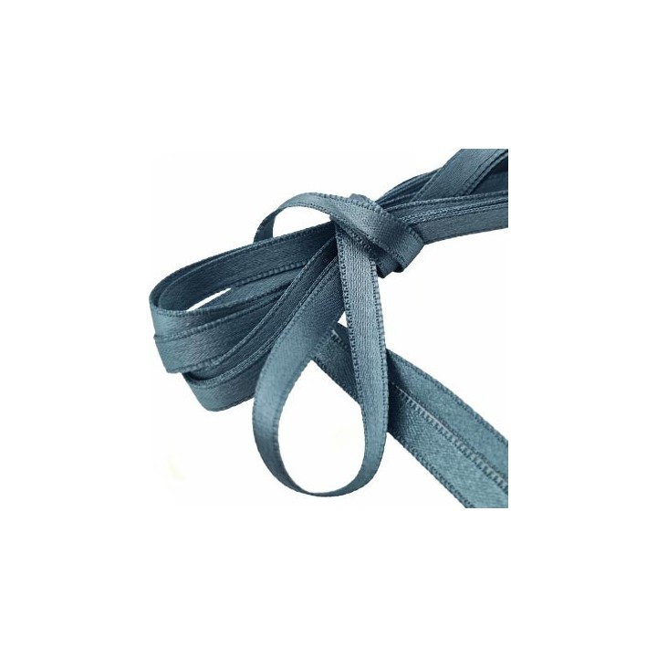 Le lot de 10 mètres de Galon ruban satiné largeur 6 mm couleur bleu tempête très très solide
