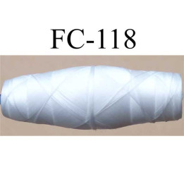cocon de fil polyester couleur blanc lumineux longueur 200 mètres largeur du cocon 4 cm diamètre 1.5 cm
