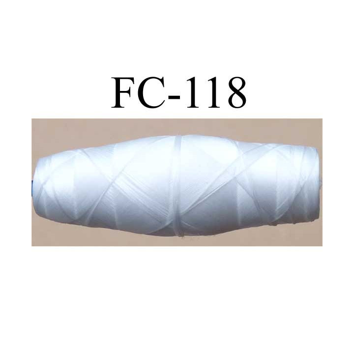 cocon de fil polyester couleur blanc lumineux longueur 200 mètres largeur du cocon 4 cm diamètre 1.5 cm