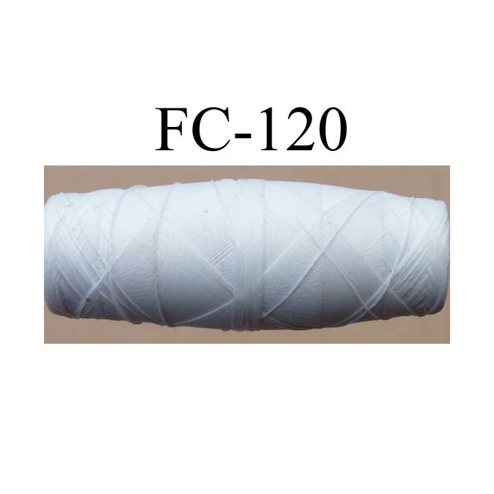 cocon bobine de fil polyamide épaisseur 70/2 couleur blanc écru longueur 200 mètres largeur du cocon 4 cm diamètre 1.5 cm