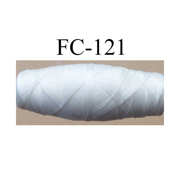 cocon bobine de fil nylon épaisseur 120/2 couleur blanc longueur 200 mètres largeur du cocon 4 cm diamètre 1.5 cm