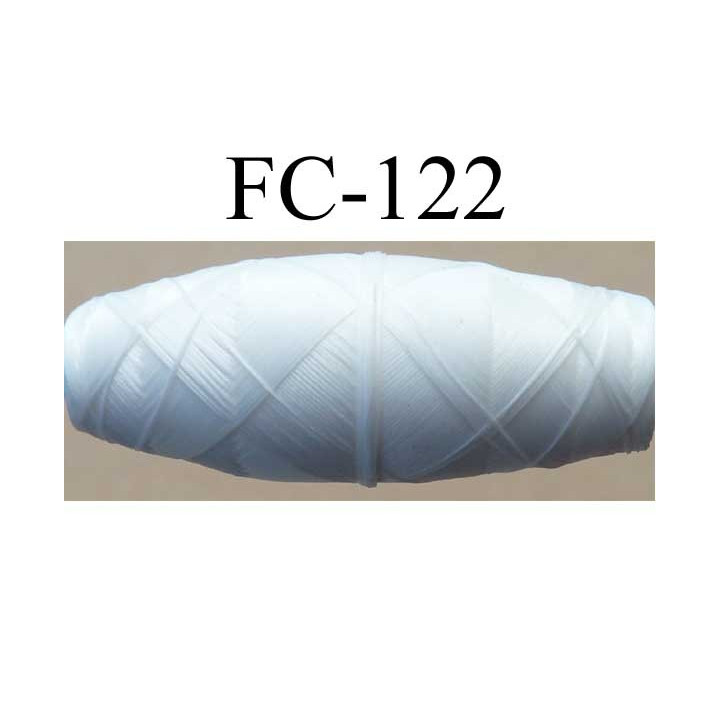 cocon bobine de fil polyamide fin couleur blanc longueur 180 mètres largeur du cocon 3.3 cm diamètre 1 cm