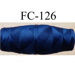 cocon bobine de fil nylon épaisseur 120/2 couleur bleu longueur 200 mètres largeur du cocon 4 cm diamètre 1.5 cm