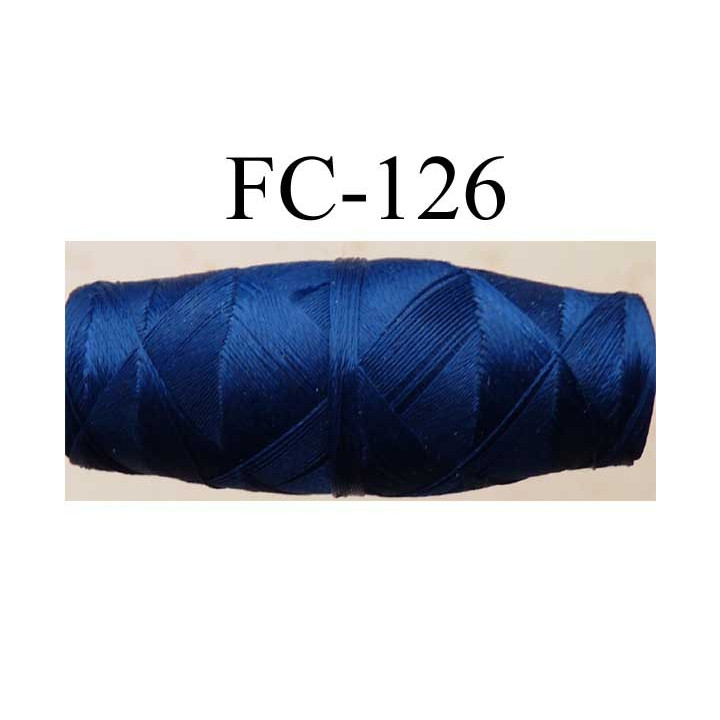 cocon bobine de fil nylon épaisseur 120/2 couleur bleu longueur 200 mètres largeur du cocon 4 cm diamètre 1.5 cm
