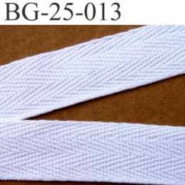 biais sergé 100 % coton superbe galon ruban couleur blanc  largeur 25 mm vendu au mètre