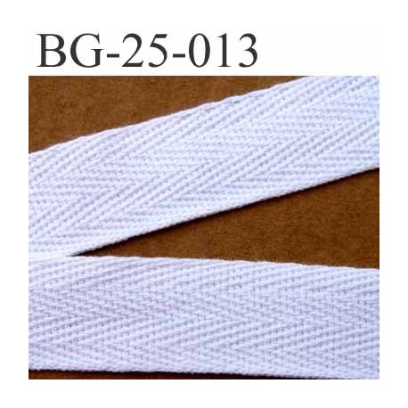 biais sergé 100 % coton superbe galon ruban couleur blanc largeur 25 mm vendu au mètre