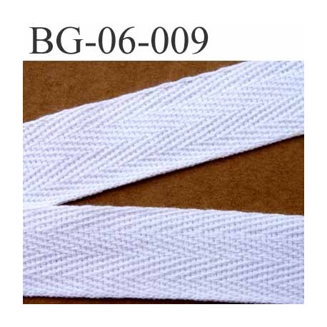biais sergé 100 % coton galon ruban couleur blanc largeur 6 mm vendu au mètre