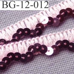 biais galon ruban couleur rose avec des strass en forme sequins brillant largeur 12 mm vendu au mètre