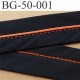 sangle biais ruban a plat en coton couleur noir et orange largeur 5 cm souple vraiment très très solide vendu au mètre
