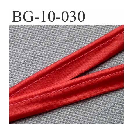 biais galon ruban passe poil couleur rouge brillant avec cordon intérieur coton 7 fils largeur 10 mm vendu au mètre