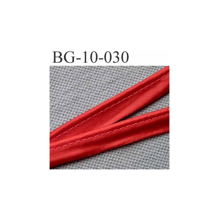 biais galon ruban passe poil couleur rouge brillant avec cordon intérieur coton 7 fils largeur 10 mm vendu au mètre