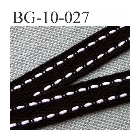 biais sergé galon ruban couleur noir liserets blanc largeur 10 mm vendu au mètre