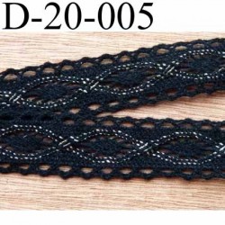 dentelle crochet ancienne en coton largeur 20 mm couleur noir et or provient d'une vieille mercerie parisienne vendue au mètre