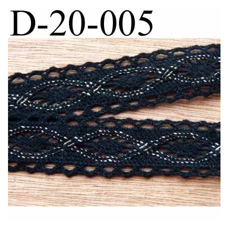 dentelle crochet ancienne en coton largeur 20 mm couleur noir et or provient d'une vieille mercerie parisienne vendue au mètre