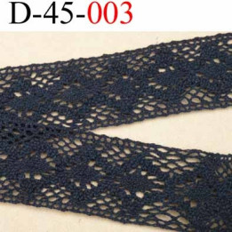 dentelle crochet en coton largeur 40 mm couleur noir provient d'une vieille mercerie parisienne vendue au mètre