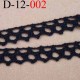 dentelle crochet 100% coton largeur 12 mm couleur noir provient d'une ancienne mercerie parisienne vendue au mètre