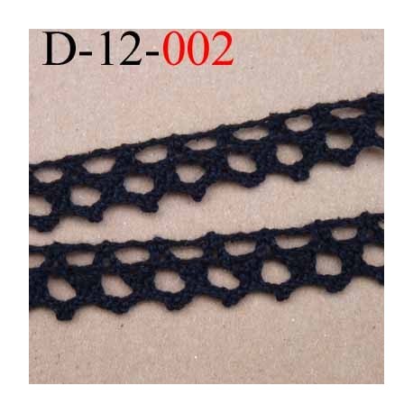 dentelle crochet 100% coton largeur 12 mm couleur noir provient d'une ancienne mercerie parisienne vendue au mètre