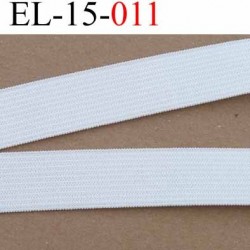 élastique plat très belle qualité couleur blanc largeur 15 mm vendu au mètre