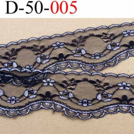 dentelle très belle synthétique largeur 50 mm couleur noir et argent vendu au mètre