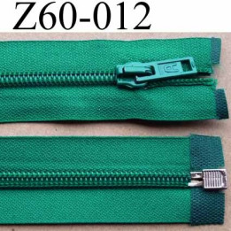 fermeture éclair longueur 60 cm couleur vert séparable  largeur 3.2 cm glissière nylon largeur 6.5 mm curseur en métal