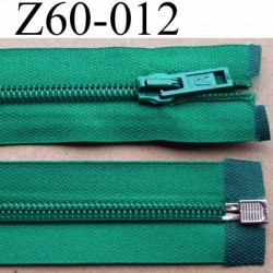 fermeture zip à glissière longueur 60 cm couleur vert séparable largeur 3.2 cm glissière nylon largeur 6.5 mm curseur en métal