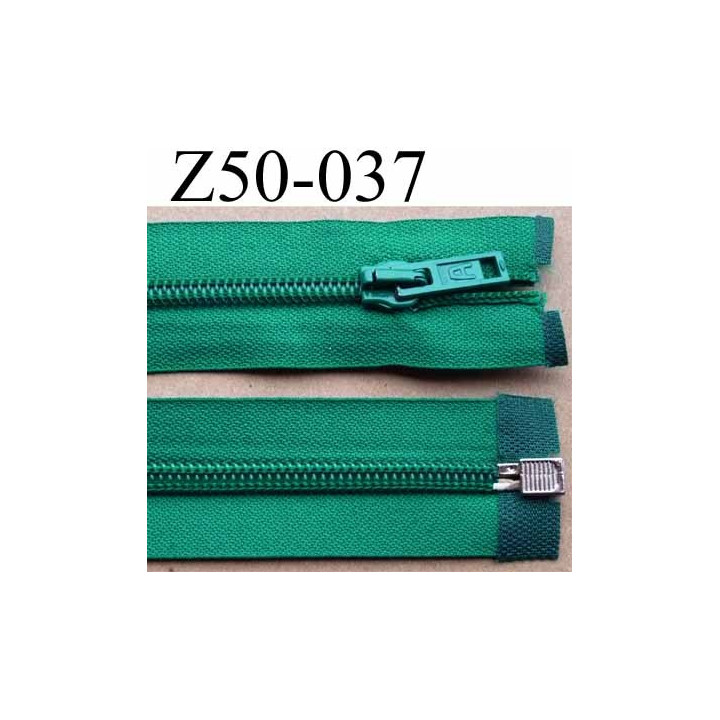 fermeture éclair longueur 50 cm couleur vert séparable largeur 3.2 cm zip glissière nylon largeur 6.5 mm curseur en métal
