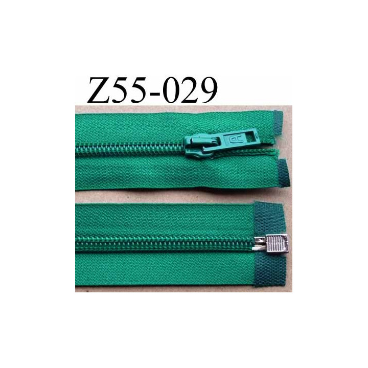 fermeture éclair longueur 55 cm couleur vert séparable largeur 3.2 cm zip glissière nylon largeur 6.5 mm curseur en métal