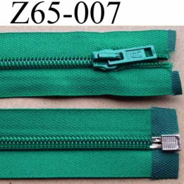 fermeture éclair longueur 65 cm couleur vert séparable largeur 3.2 cm glissière nylon largeur 6.5 mm curseur en métal
