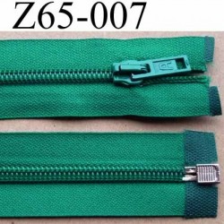 fermeture éclair longueur 65 cm couleur vert séparable largeur 3.2 cm glissière nylon largeur 6.5 mm curseur en métal